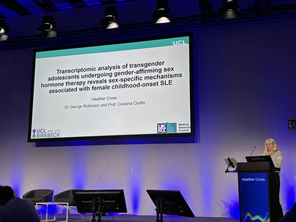 Heather Cross presenting at EULAR 2025 in Barcelona
