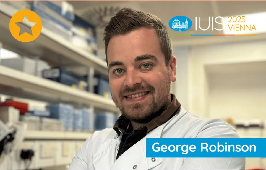George in the lab, shown as part of the IUIS 2025 Rising Stars cohort