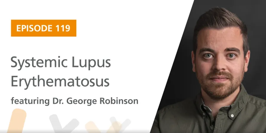 Episode artwork for the Immunology Podcast featuring Dr George Robinson